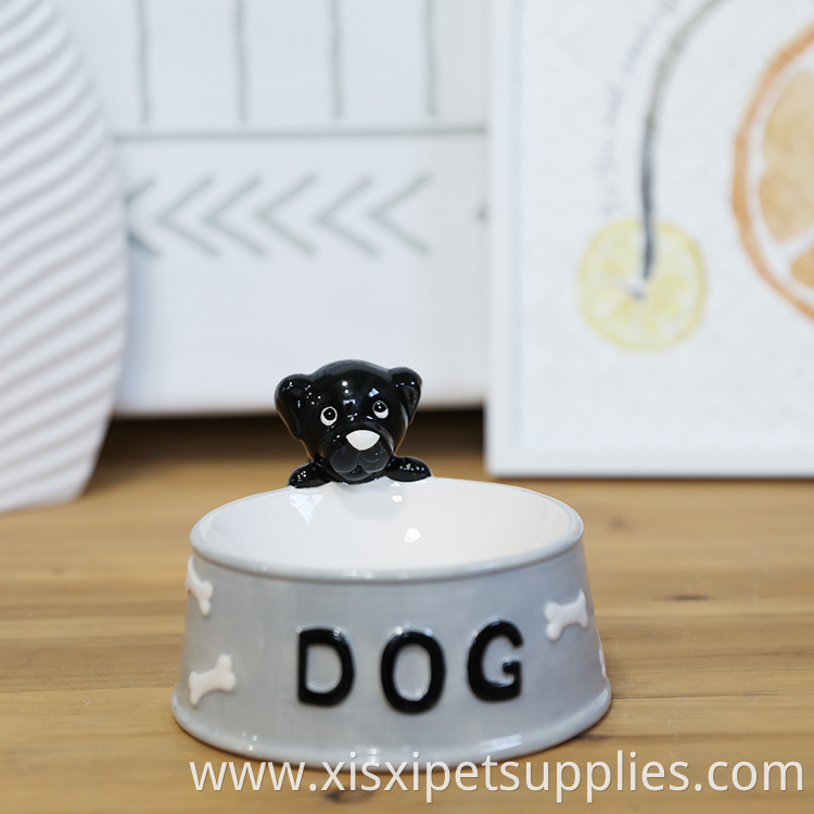 Custom Logo Printed Wholesale Porcelain Ceramic Pet Feeder Dog Bowl